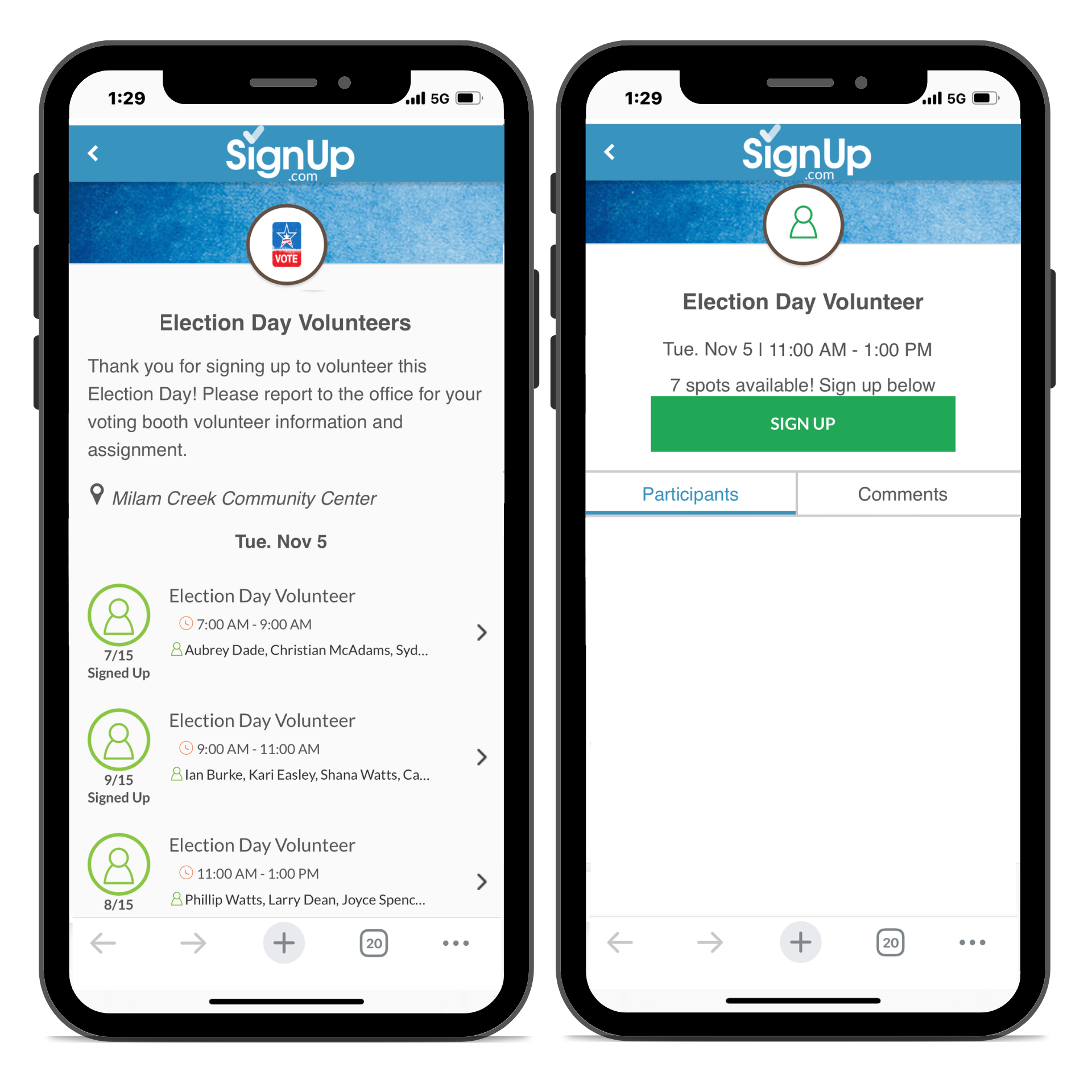 Voting Booth volunteer Election Day 2020
