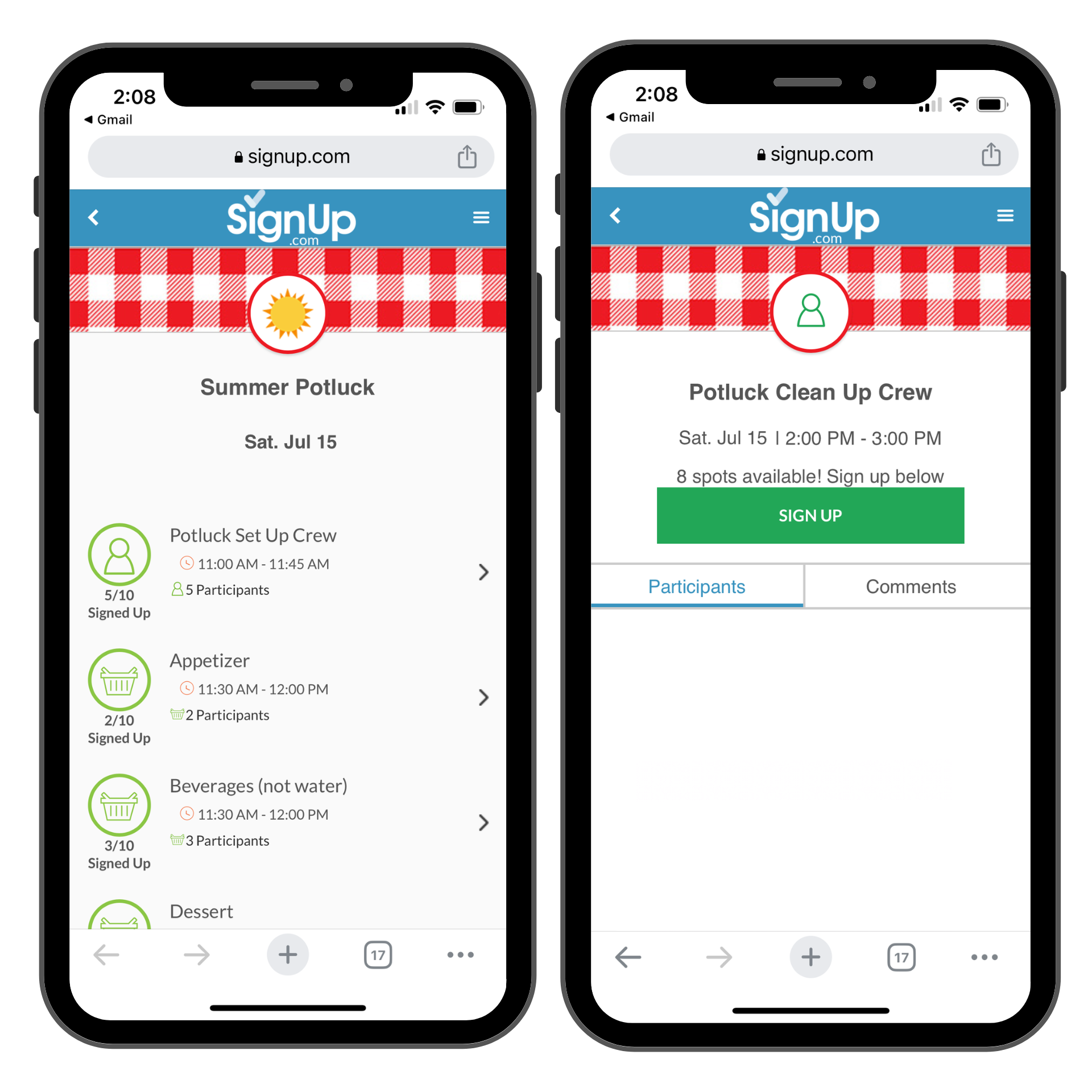Summer Potluck SignUp