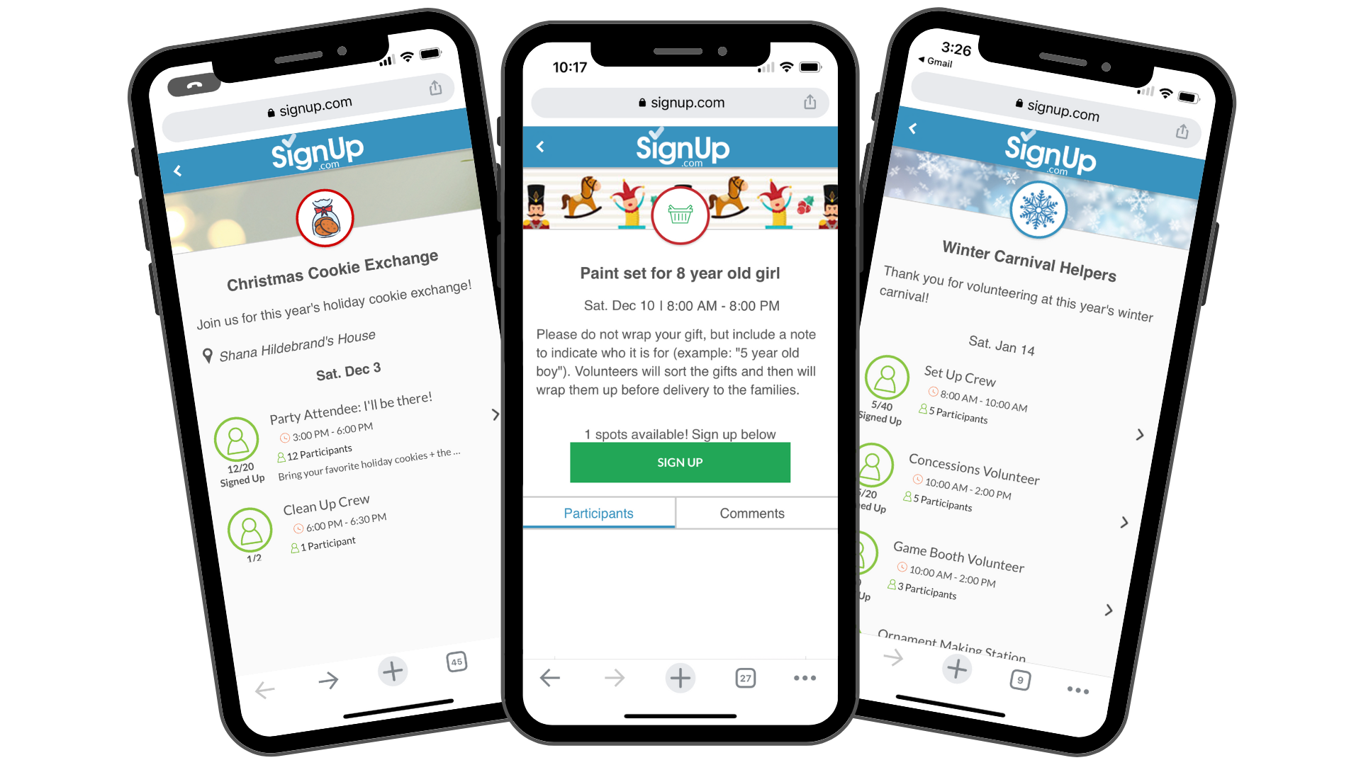 Free Online SignUps for Winter Events