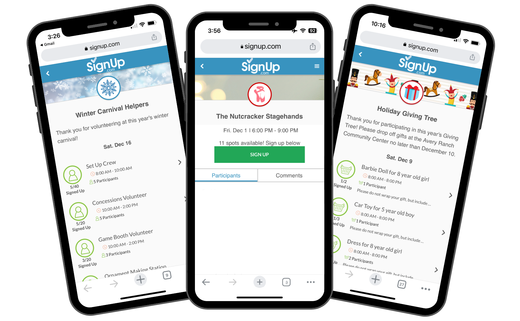 Holiday Helpers SignUps