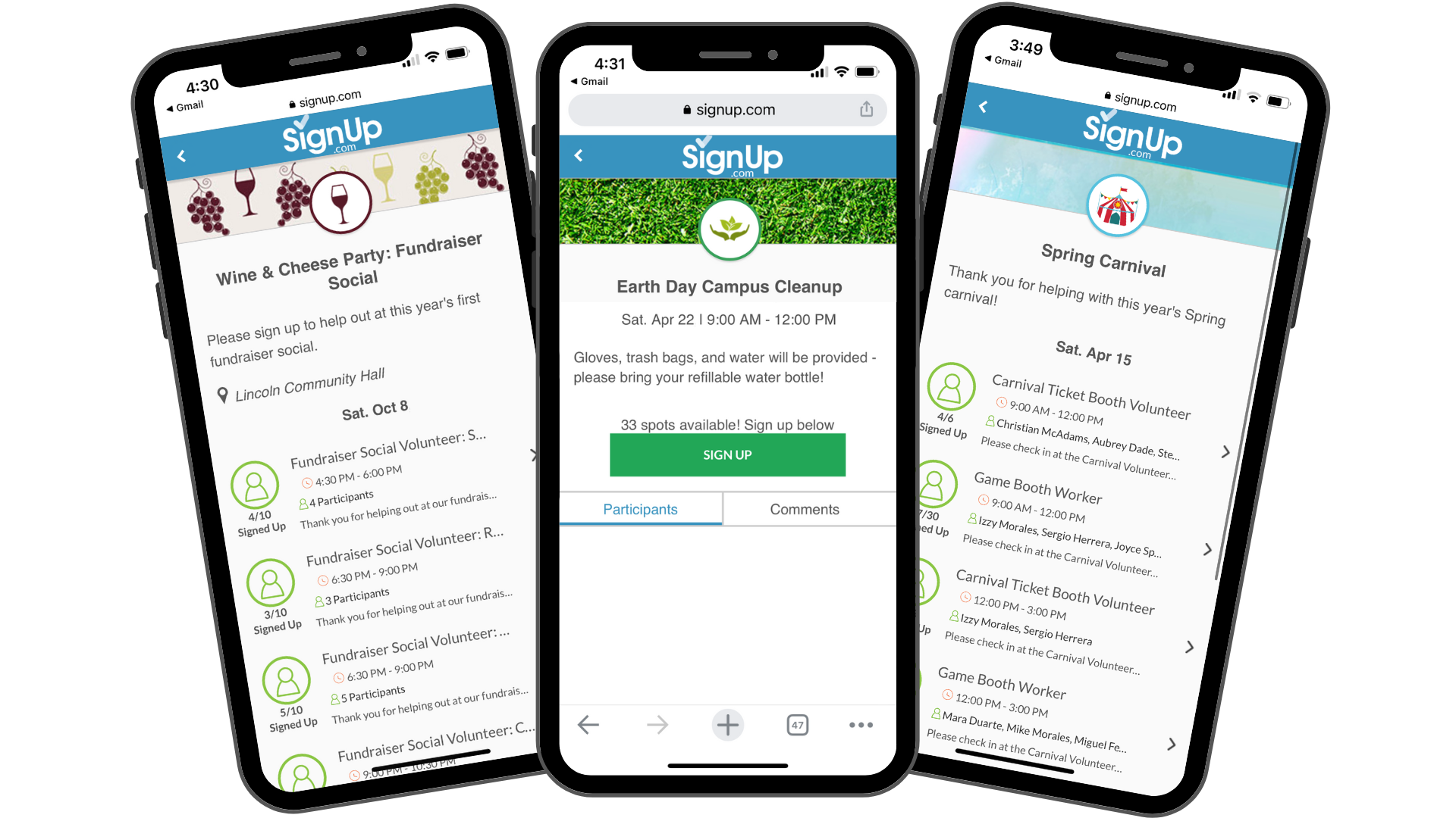 Public Events SignUps