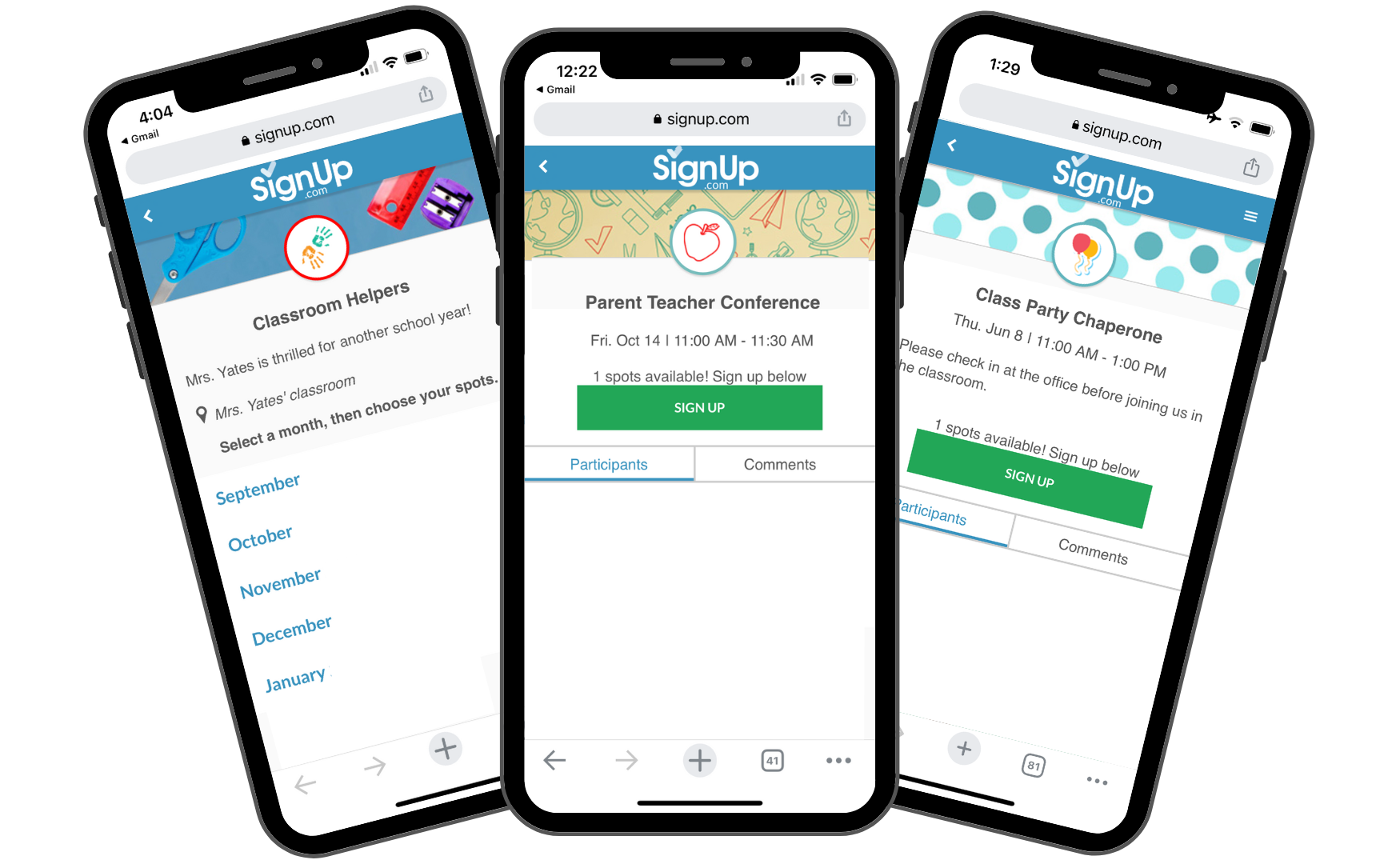 Free online SignUps for teachers