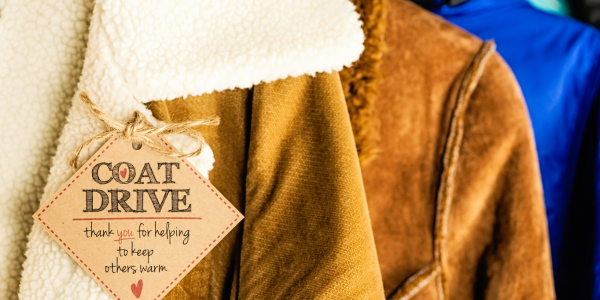 coats hanging at a fall coat drive