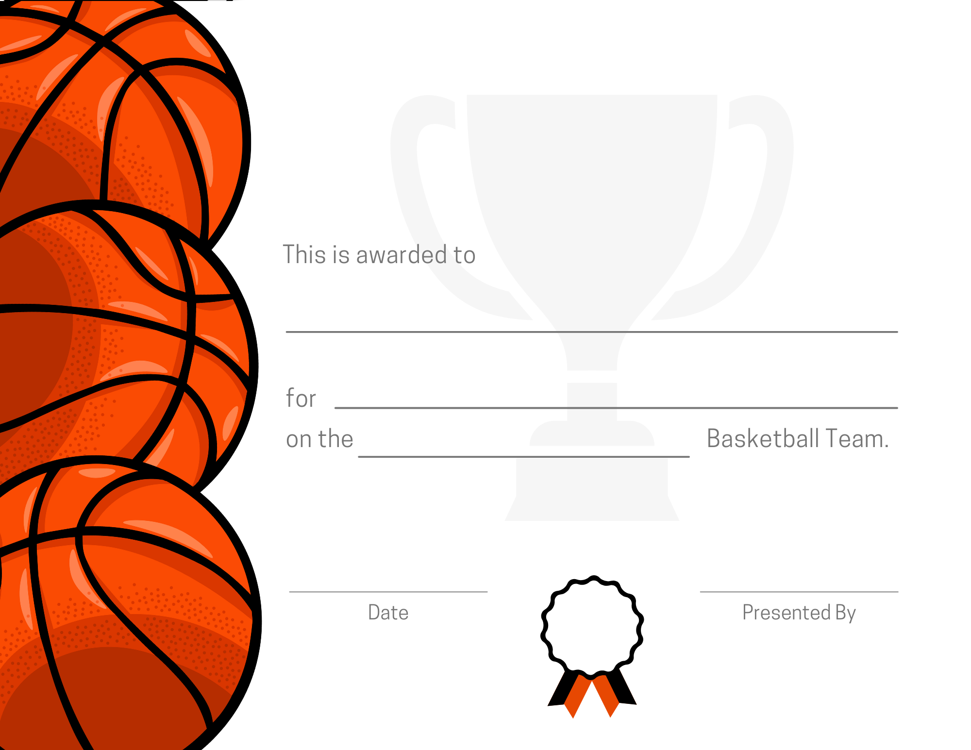 basketball certificate