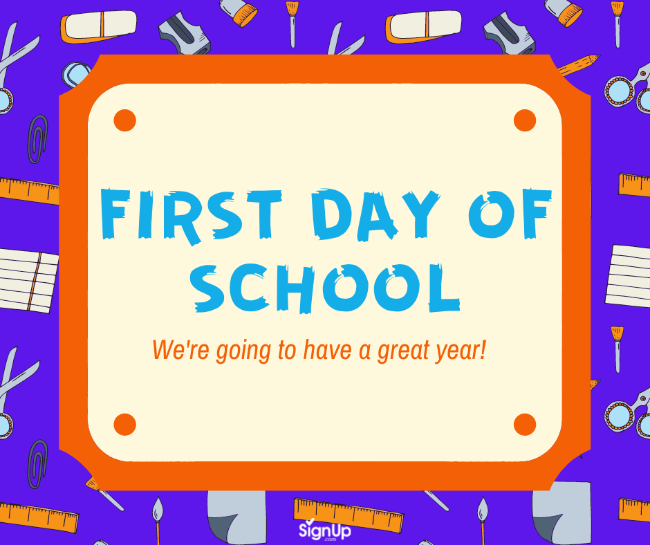 First Day of School, great year social graphic