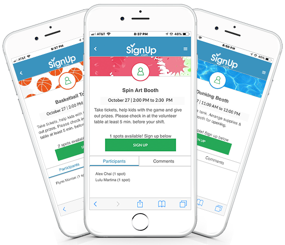 Carnival Planning Volunteer Sign Up Sheet