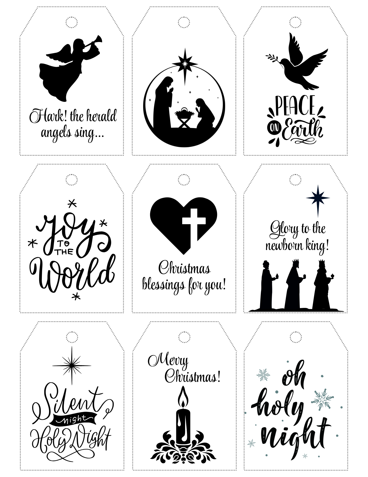printable religious Christmas gift tags
