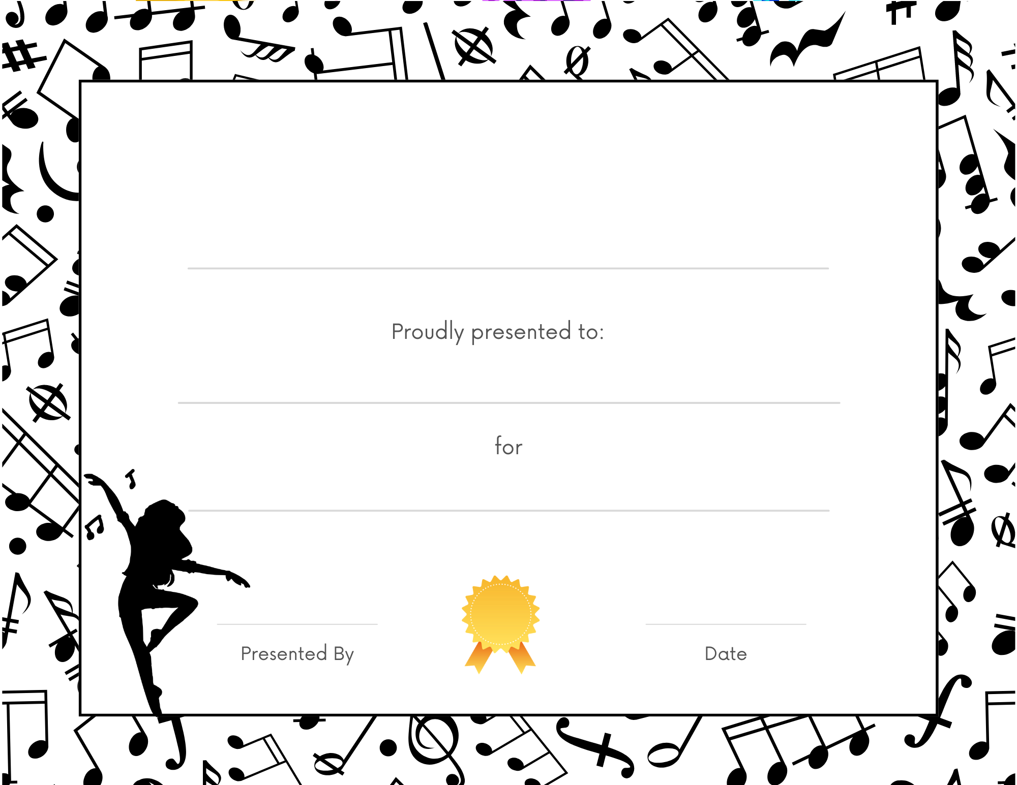 dance award certificate