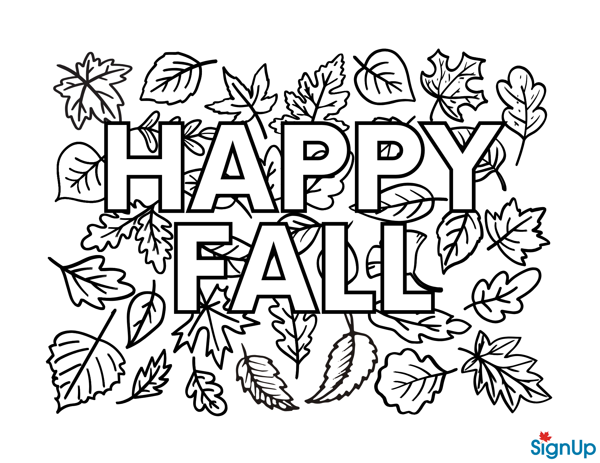 Happy Fall coloring page
