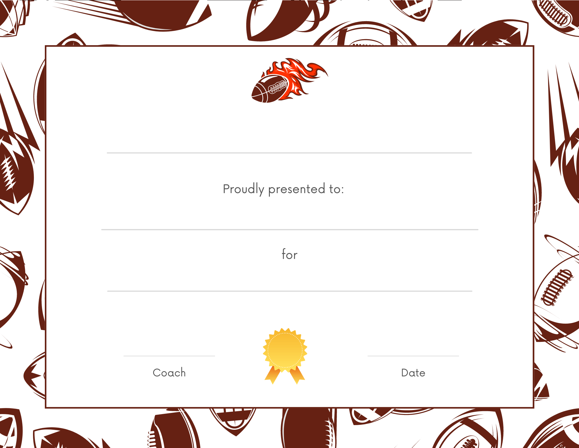 football award certificiate