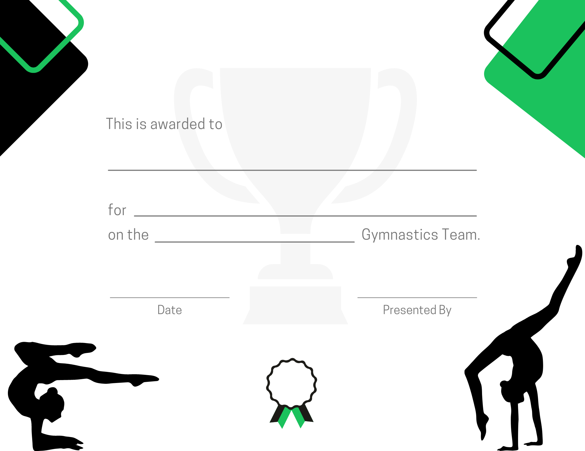 gymnastics certificate
