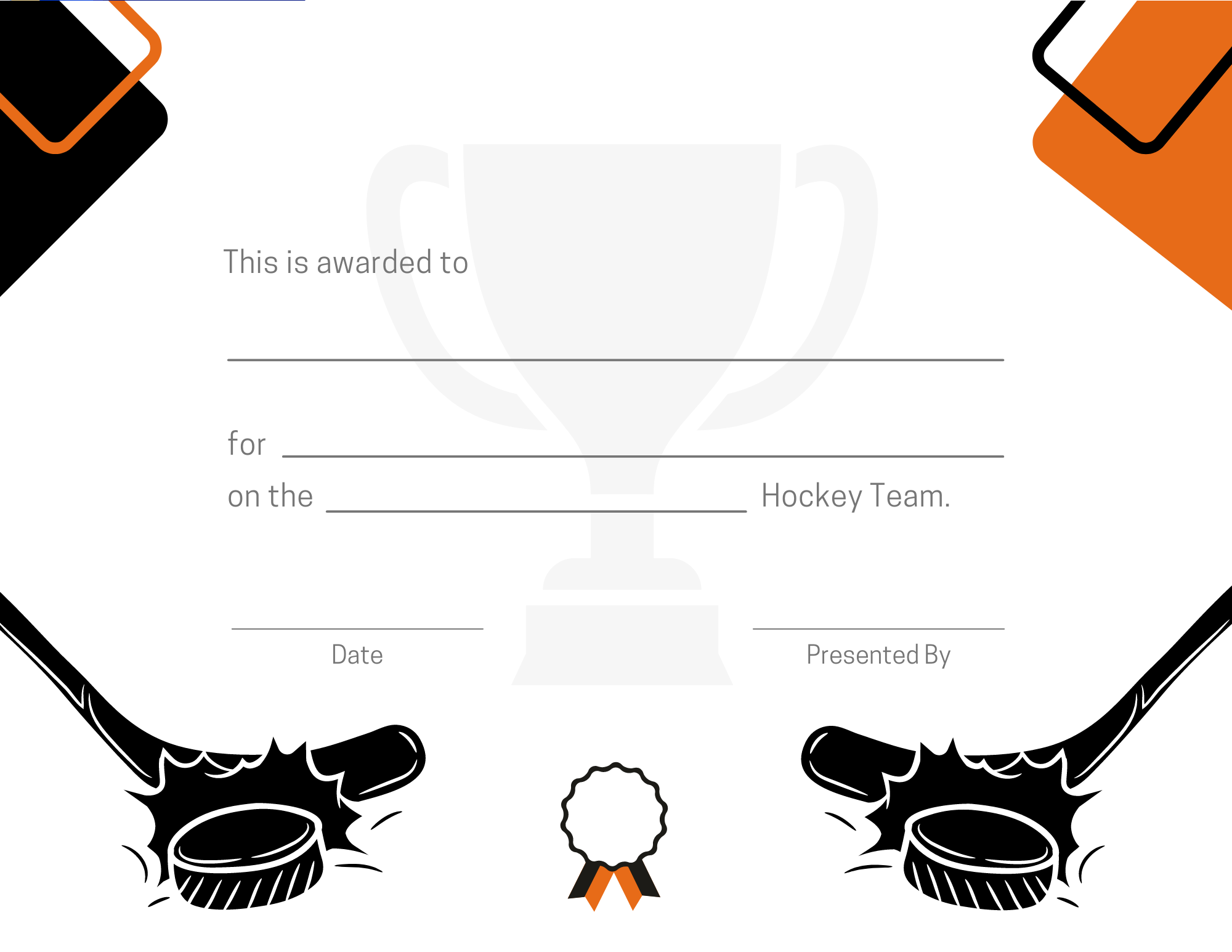 hockey certificate