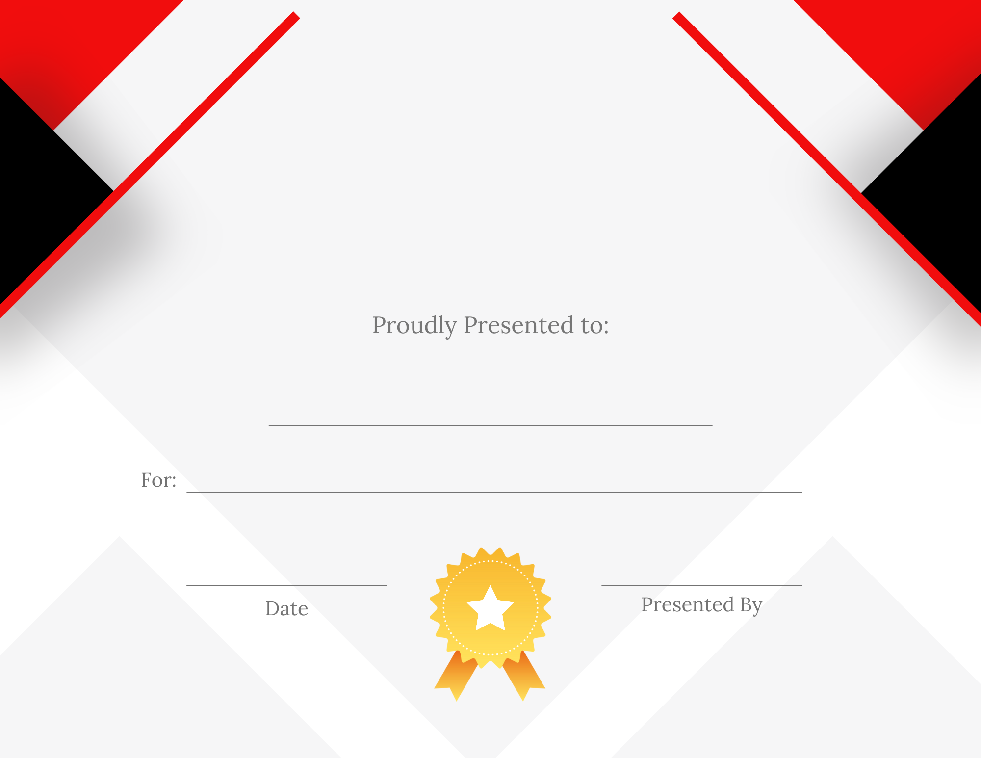 red and black certificate
