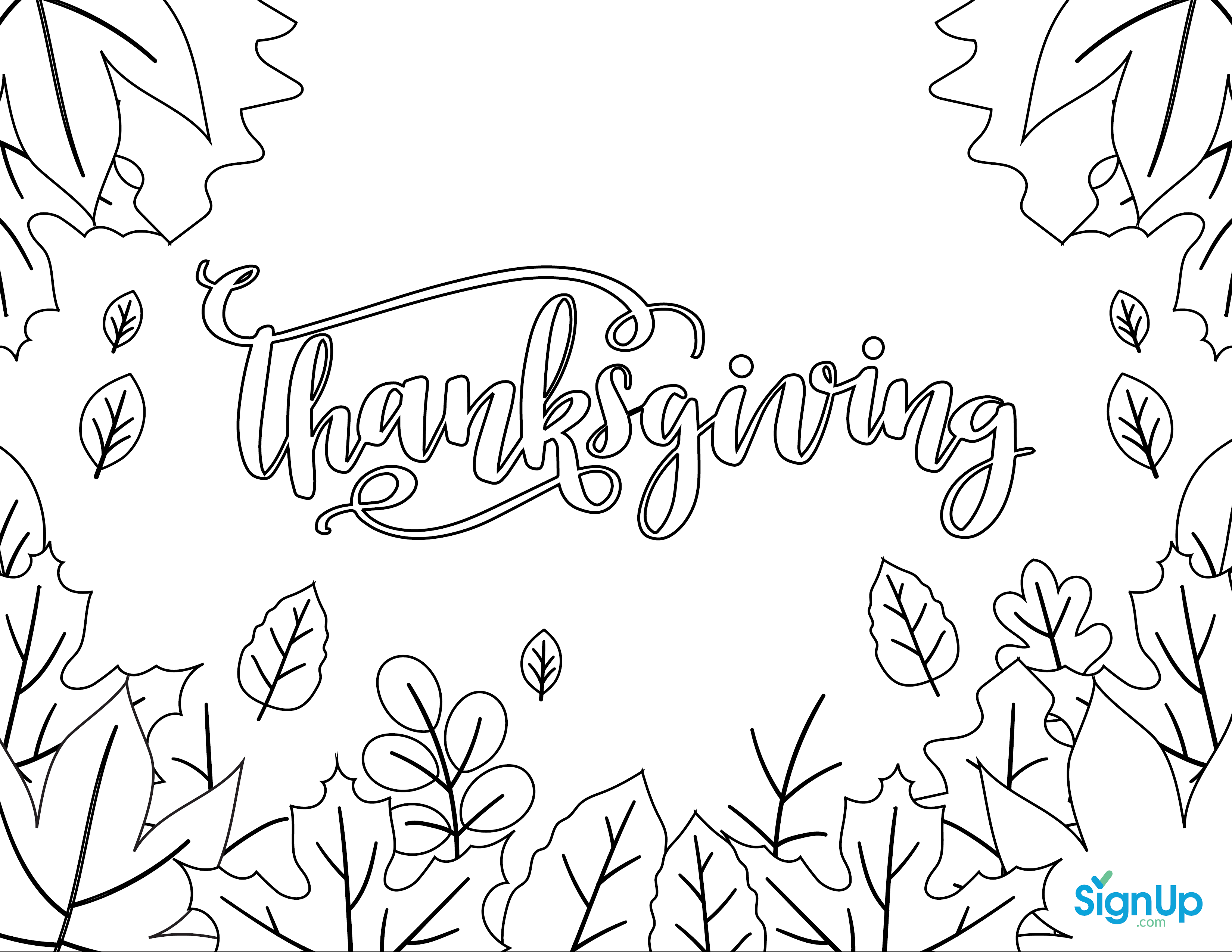 Thanksgiving Coloring Place Mat