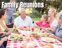 Family Reunion Planning family at a picnic table with food