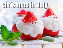 Christmas in July strawberry Santas