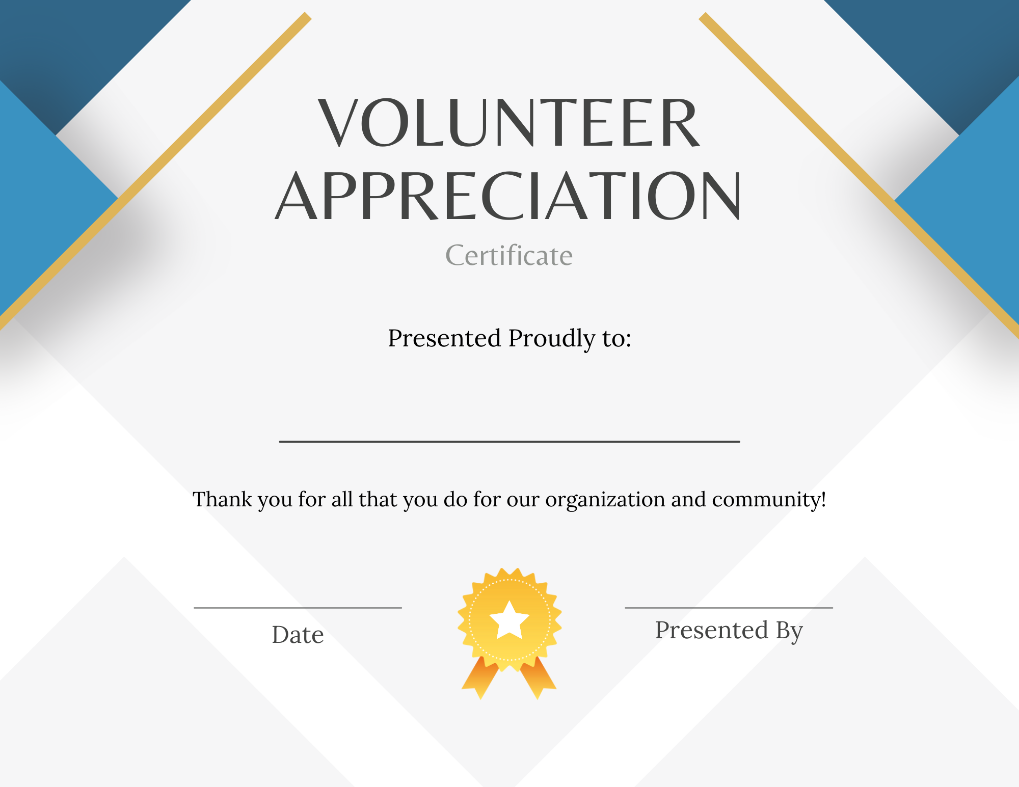 printable volunteer appreciation certificate