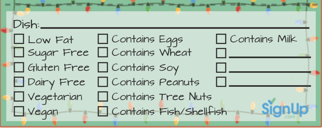 SignUp Food Allergy Labels