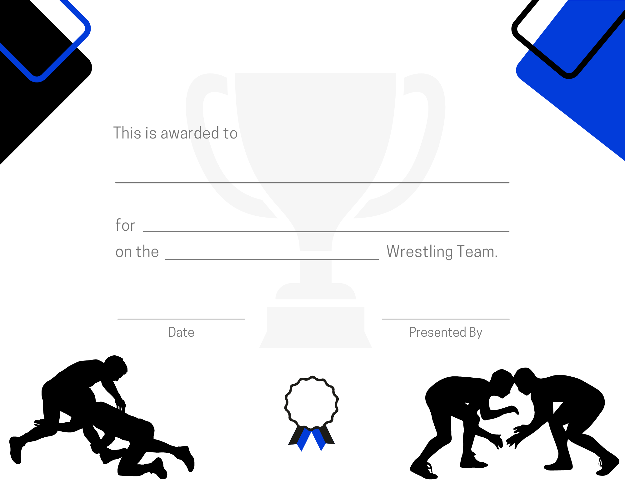 wrestling certificate