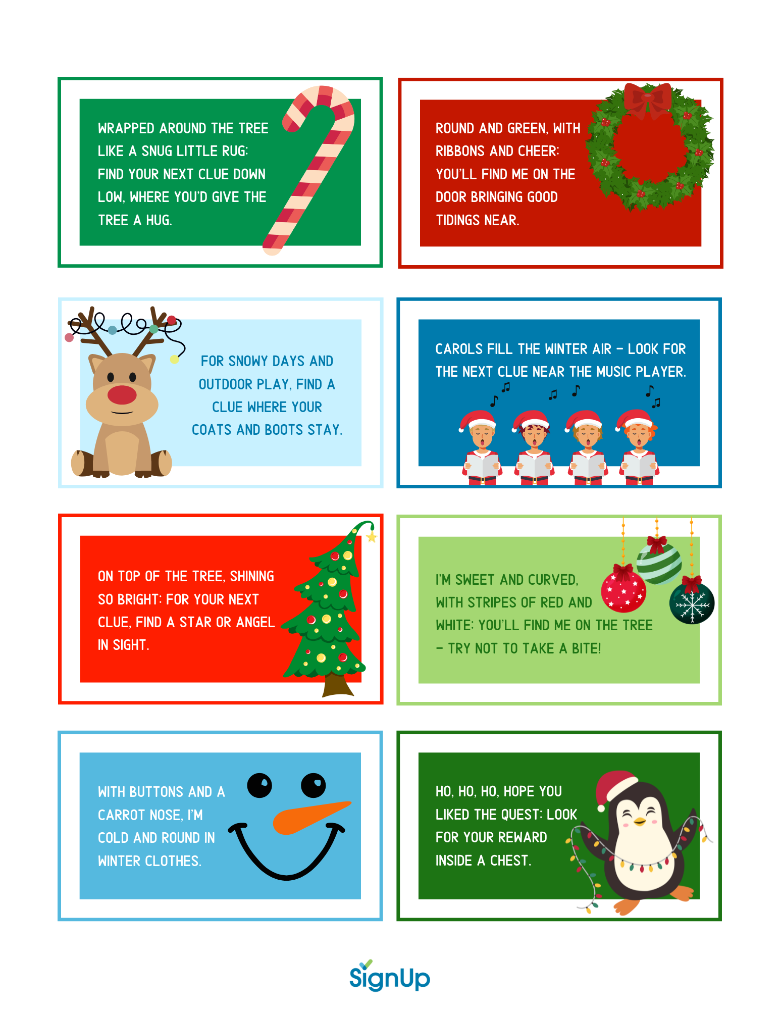 Easter scavenger hunt blank cards